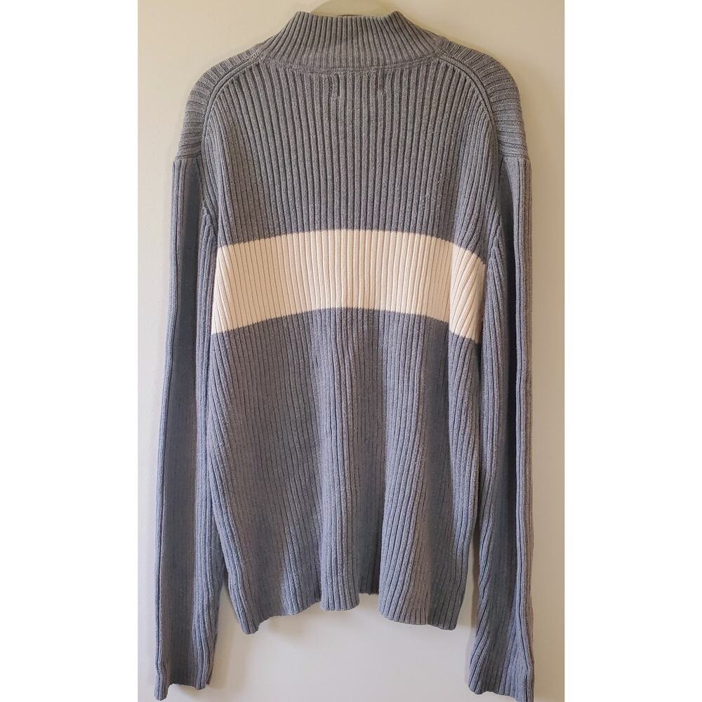 Ralph Lauren Polo Jeans Co Mens XL Half Zip Sweater Flag Cotton Gray Collegiate - Picture 5 of 7